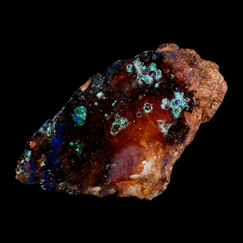 2.7" Azurite Crystals & Malachite On Matrix Colorful Mineral Specimen Morocco