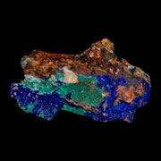 3.6" Azurite Crystals & Malachite On Matrix Colorful Mineral Specimen Morocco