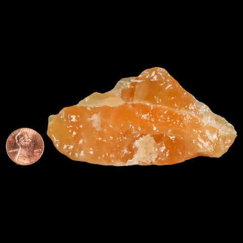 3.7" Natural Rough Orange Calcite Crystal Mineral Specimen Nuevo Leon Mexico - Fossil Age Minerals
