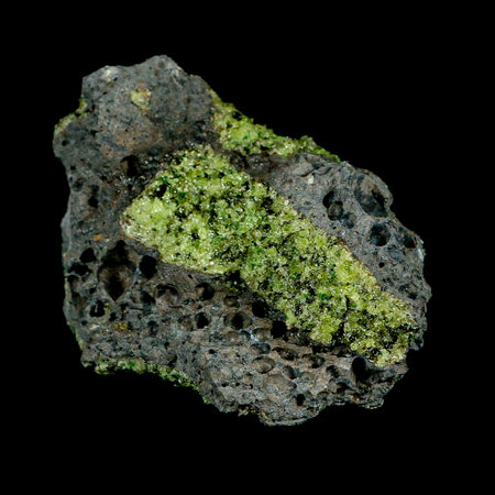 XL 4.5" Natural Emerald Peridot Crystal Minerals On Volcanic Rock Gila, Arizona