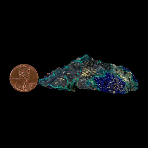 2.6" Azurite Crystals & Malachite On Matrix Colorful Mineral Specimen Morocco - Fossil Age Minerals