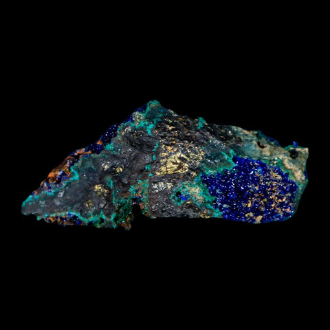 2.6" Azurite Crystals & Malachite On Matrix Colorful Mineral Specimen Morocco - Fossil Age Minerals