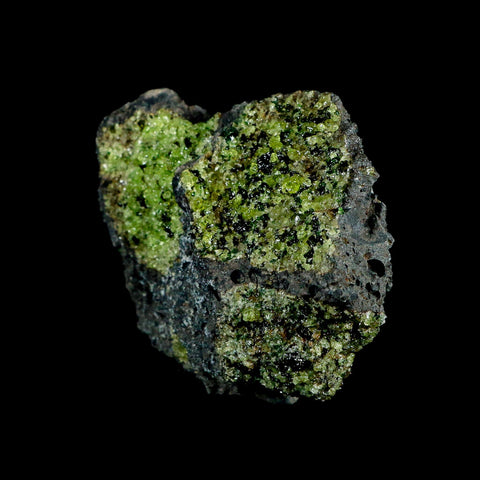 XL 4.5" Natural Emerald Peridot Crystal Minerals On Volcanic Rock Gila, Arizona - Fossil Age Minerals