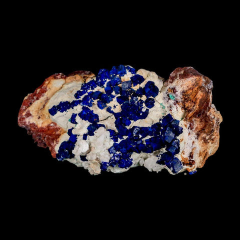 3.8" Dark Blue Azurite Cube Crystals On Matrix Colorful Mineral Specimen Morocco