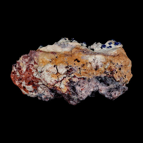 3.8" Dark Blue Azurite Cube Crystals On Matrix Colorful Mineral Specimen Morocco