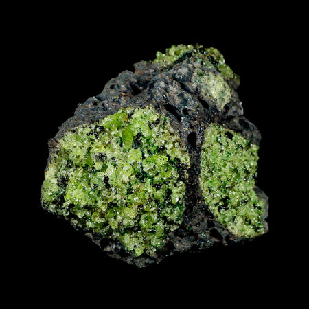 XL 3.7" Natural Emerald Peridot Crystal Minerals On Volcanic Rock Gila, Arizona