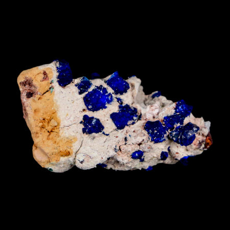 1.8" Dark Blue Azurite Cube Crystals On Matrix Colorful Mineral Specimen Morocco