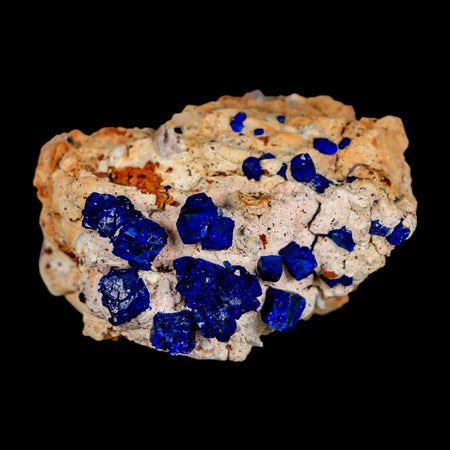 2.3" Dark Blue Azurite Cube Crystals On Matrix Colorful Mineral Specimen Morocco