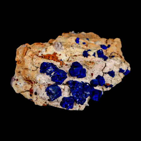 2.3" Dark Blue Azurite Cube Crystals On Matrix Colorful Mineral Specimen Morocco