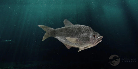 3.5" Diplomystus Dentatus Fossil Fish Green River FM WY Eocene Age COA, Stand - Fossil Age Minerals