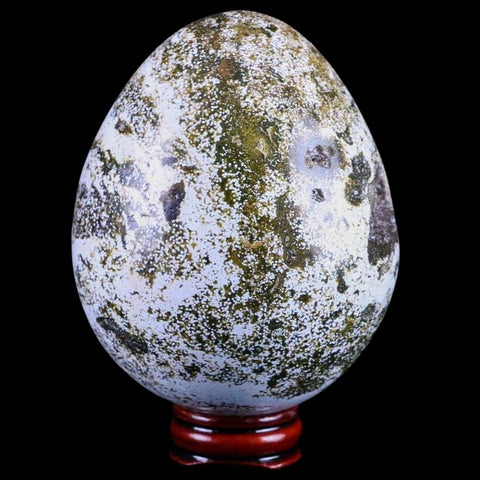 XXL 72MM Natural Polished Ocean Jasper Crystal Vug Egg Madagascar 1 LB 3.8 OZ Free Stand - Fossil Age Minerals