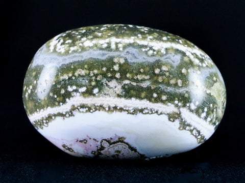 1.9" Natural Polished Ocean Jasper Crystal Palm Stone Location Madagascar Healing - Fossil Age Minerals