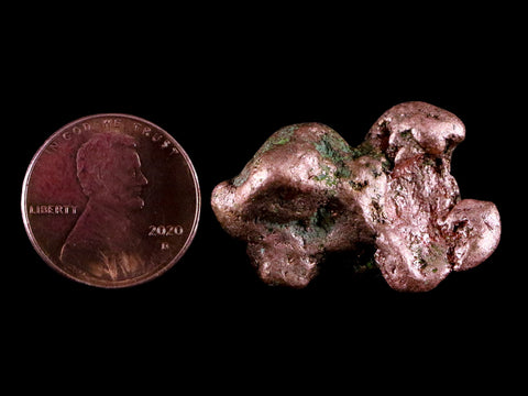 1.1" Solid Native Copper Polished Nugget Mineral Keweenaw Michigan 0.8 OZ - Fossil Age Minerals