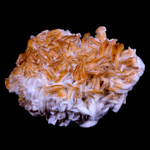 XL 4.4" Orange Crystal Barite Blades Mineral Specimen Mabladen Morocco - Fossil Age Minerals