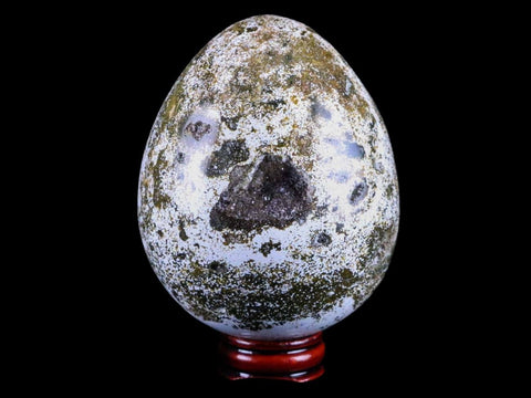 XXL 72MM Natural Polished Ocean Jasper Crystal Vug Egg Madagascar 1 LB 3.8 OZ Free Stand - Fossil Age Minerals