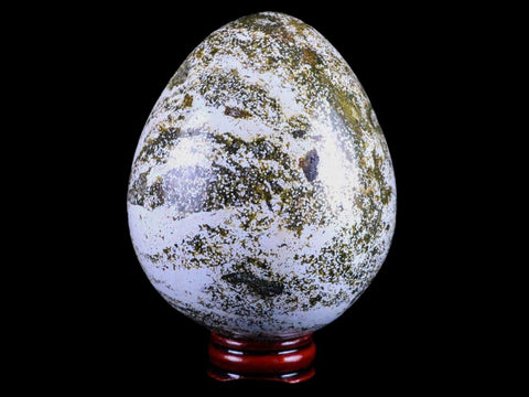 XXL 72MM Natural Polished Ocean Jasper Crystal Vug Egg Madagascar 1 LB 3.8 OZ Free Stand - Fossil Age Minerals