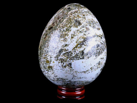 XXL 72MM Natural Polished Ocean Jasper Crystal Vug Egg Madagascar 1 LB 3.8 OZ Free Stand - Fossil Age Minerals