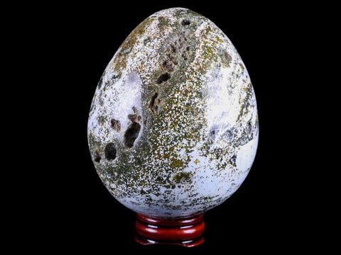 XXL 72MM Natural Polished Ocean Jasper Crystal Vug Egg Madagascar 1 LB 3.8 OZ Free Stand - Fossil Age Minerals