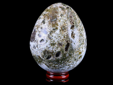 XXL 72MM Natural Polished Ocean Jasper Crystal Vug Egg Madagascar 1 LB 3.8 OZ Free Stand - Fossil Age Minerals