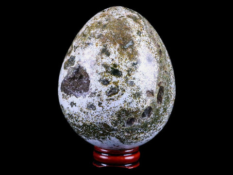 XXL 72MM Natural Polished Ocean Jasper Crystal Vug Egg Madagascar 1 LB 3.8 OZ Free Stand - Fossil Age Minerals