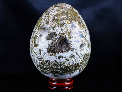 XXL 72MM Natural Polished Ocean Jasper Crystal Vug Egg Madagascar 1 LB 3.8 OZ Free Stand - Fossil Age Minerals