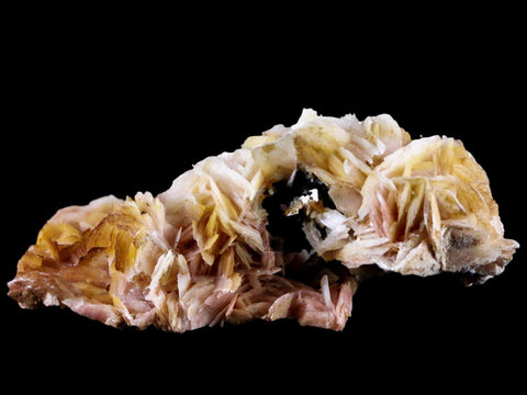 3.2" White, Orange Barite Blades Crystal Mineral Mabladen Morocco 4.8 OZ - Fossil Age Minerals