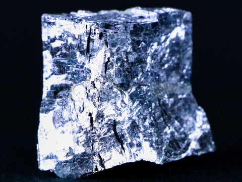 Rough Natural Silver Metallic Galena Crystal Mineral Mibladen Morocco 3.4 OZ - Fossil Age Minerals