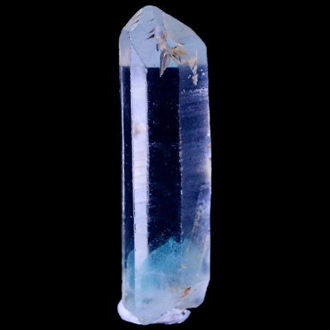 1.4" Natural Clear Crystal Quartz Point With Green Fuchsite Inside Stand - Fossil Age Minerals