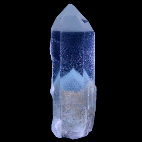 1.2" Natural Clear Crystal Quartz Point With Green Fuchsite Inside Stand - Fossil Age Minerals