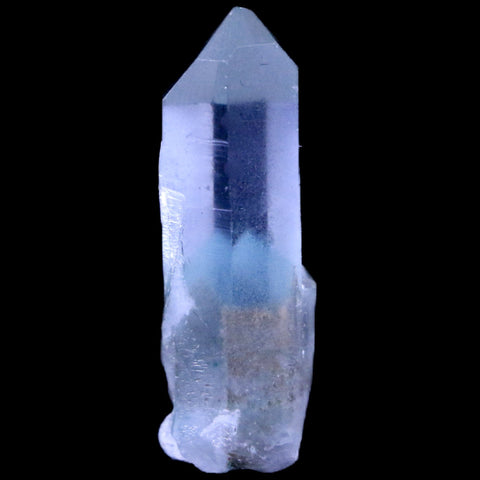 1.2" Natural Clear Crystal Quartz Point With Green Fuchsite Inside Stand - Fossil Age Minerals