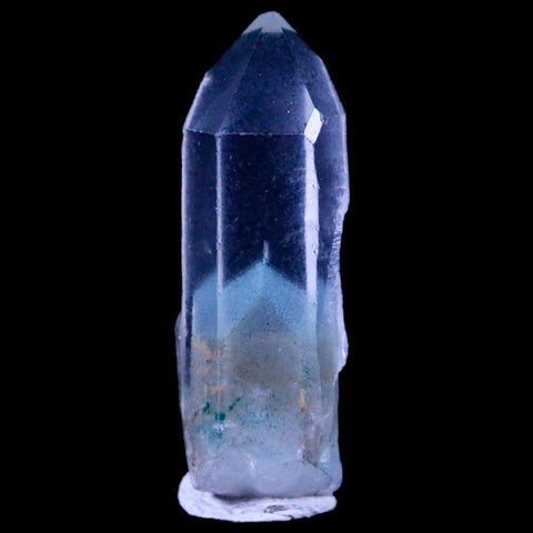 1.2" Natural Clear Crystal Quartz Point With Green Fuchsite Inside Stand - Fossil Age Minerals