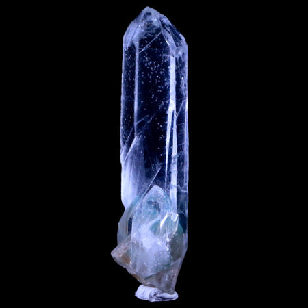 2.1" Natural Clear Crystal Quartz Point With Green Fuchsite Inside Stand