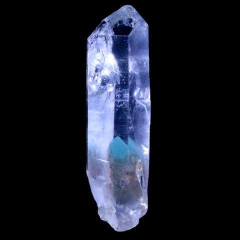 1.8" Natural Clear Crystal Quartz Point With Green Fuchsite Inside Stand - Fossil Age Minerals