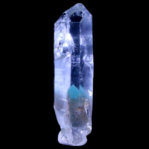 1.8" Natural Clear Crystal Quartz Point With Green Fuchsite Inside Stand - Fossil Age Minerals