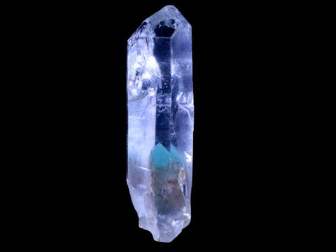 1.8" Natural Clear Crystal Quartz Point With Green Fuchsite Inside Stand - Fossil Age Minerals