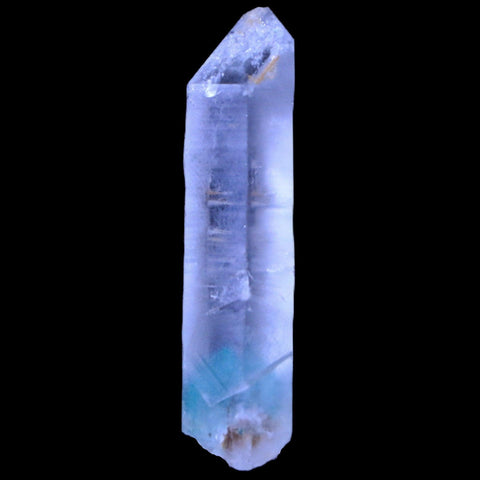 1.8" Natural Clear Crystal Quartz Point With Green Fuchsite Inside Stand - Fossil Age Minerals