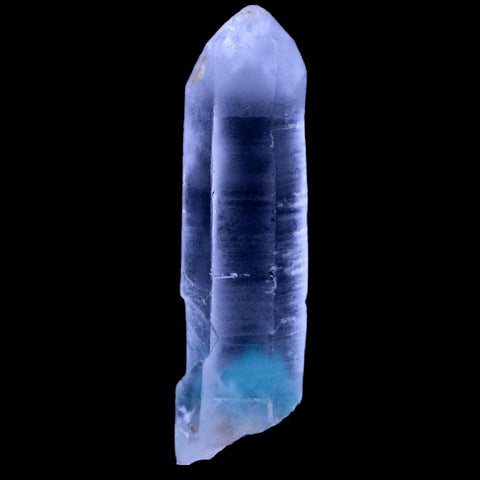 1.8" Natural Clear Crystal Quartz Point With Green Fuchsite Inside Stand - Fossil Age Minerals