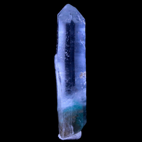 2.2" Natural Clear Crystal Quartz Point With Green Fuchsite Inside Stand - Fossil Age Minerals