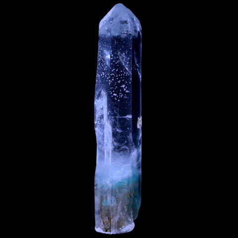 2.2" Natural Clear Crystal Quartz Point With Green Fuchsite Inside Stand - Fossil Age Minerals