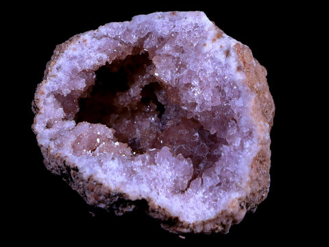 2.9" Pink Amethyst Geode Half Crystal Cluster El Chioque Mine Patagonia Argentina - Fossil Age Minerals
