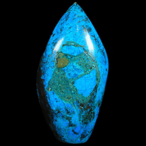 4" Chrysocolla Polished Free Form Self Standing Blue And Teal Color Location Peru - Fossil Age Minerals