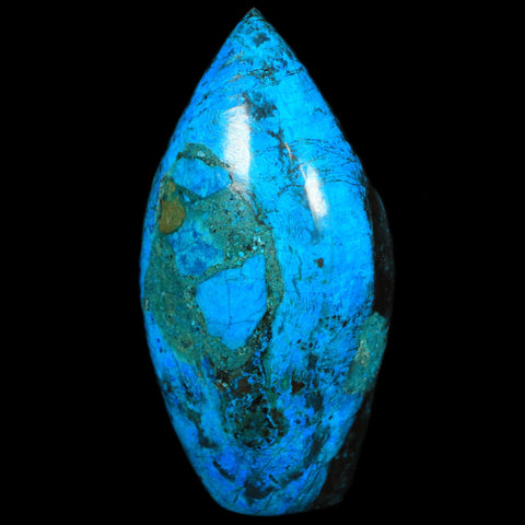 4" Chrysocolla Polished Free Form Self Standing Blue And Teal Color Location Peru - Fossil Age Minerals