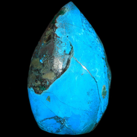 3.7" Chrysocolla Polished Free Form Self Standing Blue And Teal Color Location Peru - Fossil Age Minerals