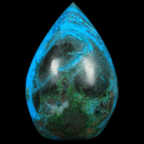 3.7" Chrysocolla Polished Free Form Self Standing Blue And Teal Color Location Peru - Fossil Age Minerals