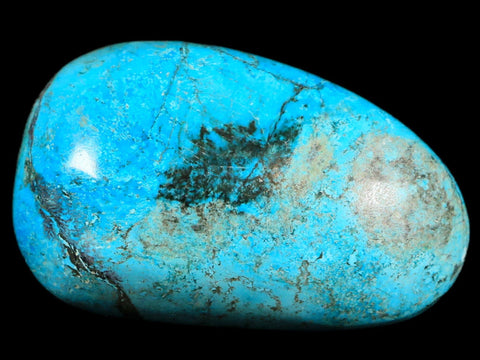 2.6" Chrysocolla Palm Stone Polished Free Form Blue And Teal Color Location Peru - Fossil Age Minerals