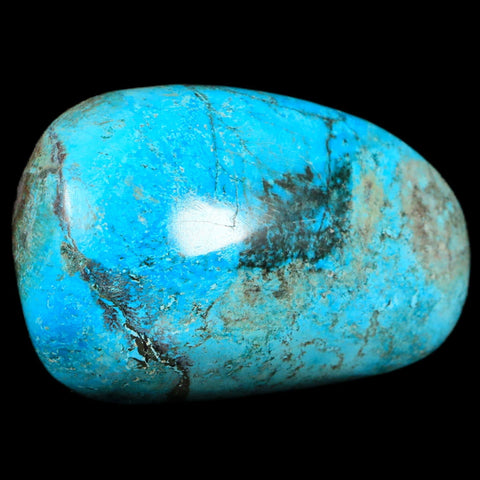 2.6" Chrysocolla Palm Stone Polished Free Form Blue And Teal Color Location Peru - Fossil Age Minerals