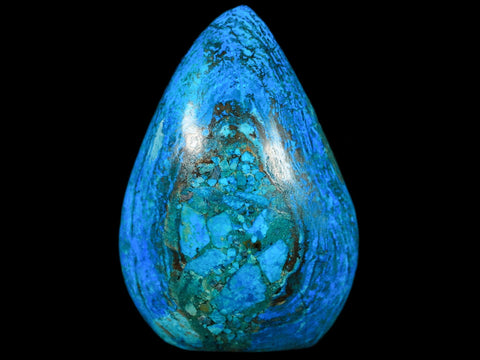 2.7" Chrysocolla Polished Free Form Self Standing Blue And Teal Color Location Peru - Fossil Age Minerals