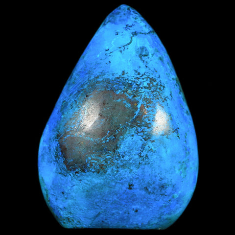 2.7" Chrysocolla Polished Free Form Self Standing Blue And Teal Color Location Peru - Fossil Age Minerals