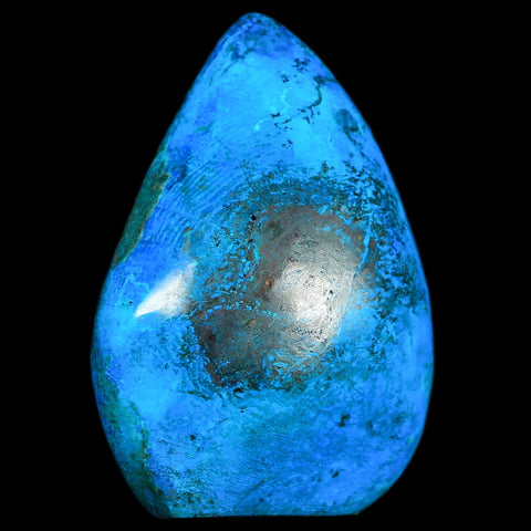 2.7" Chrysocolla Polished Free Form Self Standing Blue And Teal Color Location Peru - Fossil Age Minerals