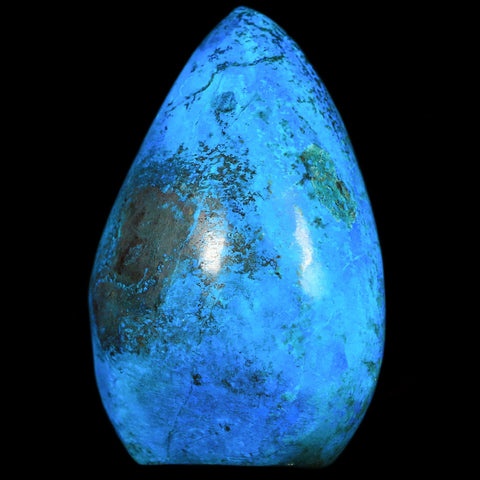 2.7" Chrysocolla Polished Free Form Self Standing Blue And Teal Color Location Peru - Fossil Age Minerals